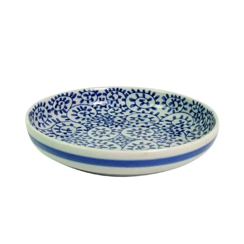 Prato Redondo de Porcelana Japonesa Karakusa - 20cm